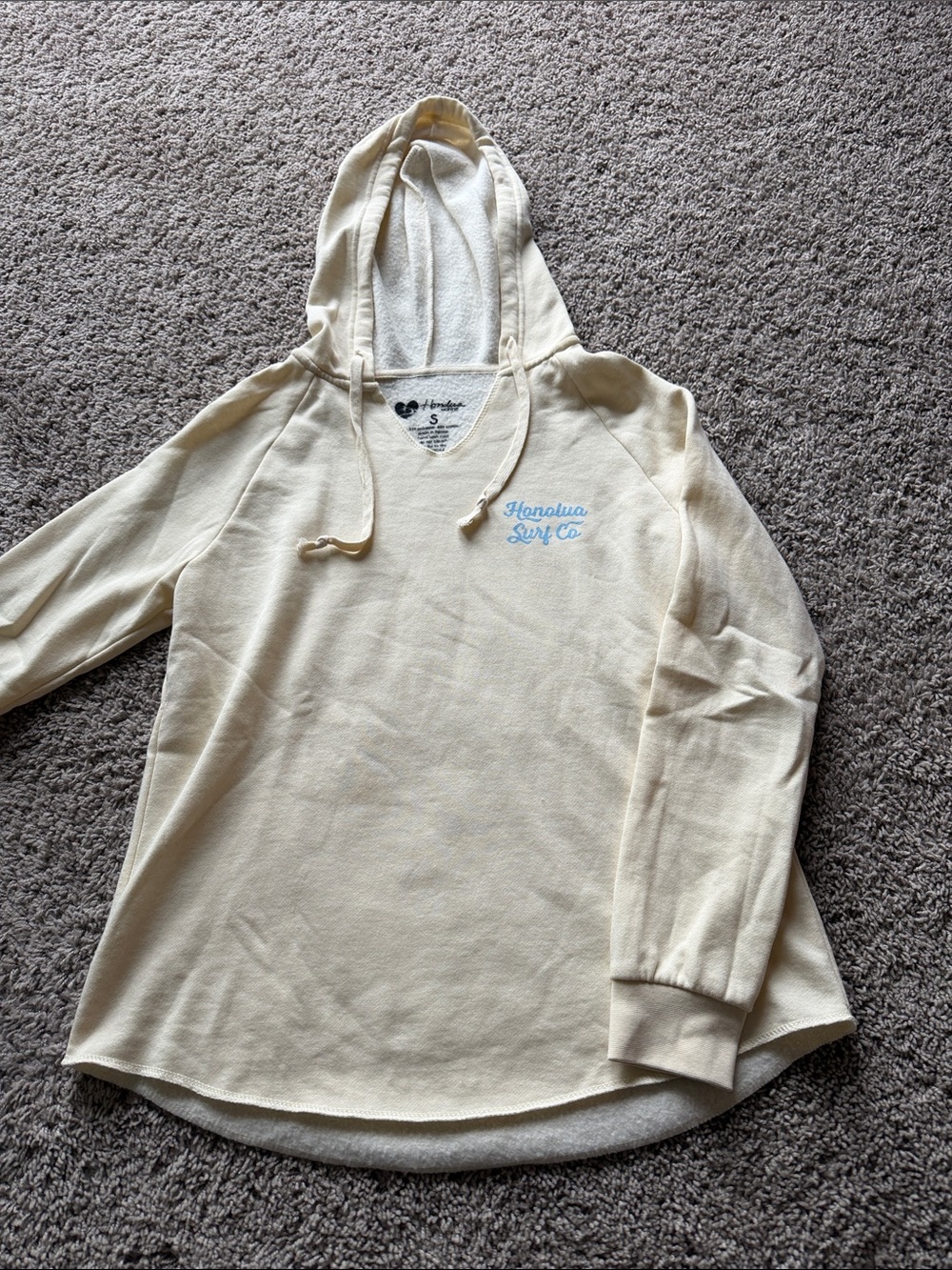 Honolua Surf Co. Butter yellow Lightweight Hooded Pullover
